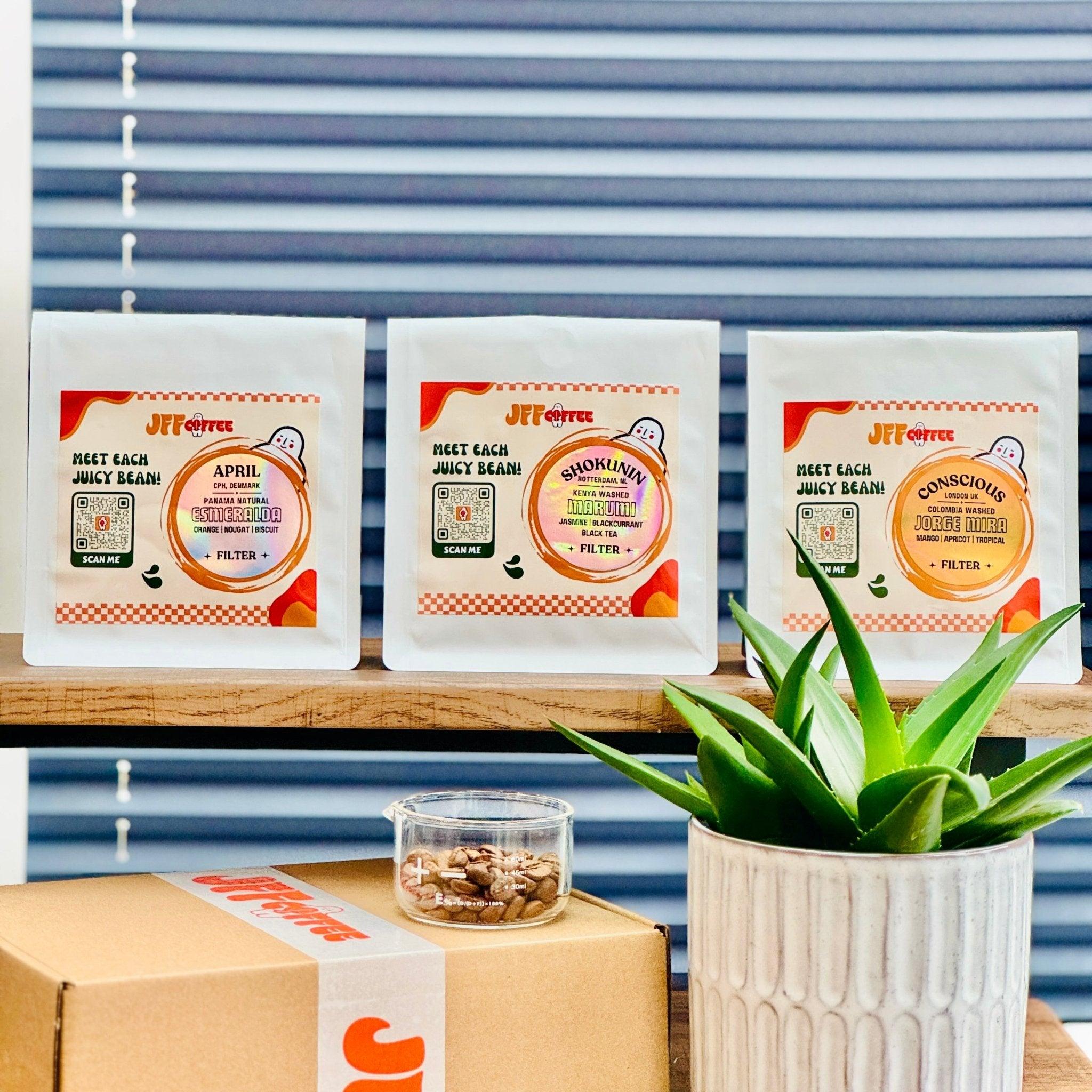 Filter Monthly Coffees Tasting Box - JFF Coffee Co